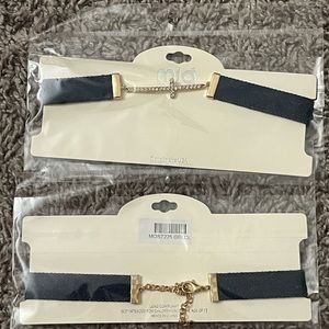 (2) Mia Collection Cross Choker Necklace